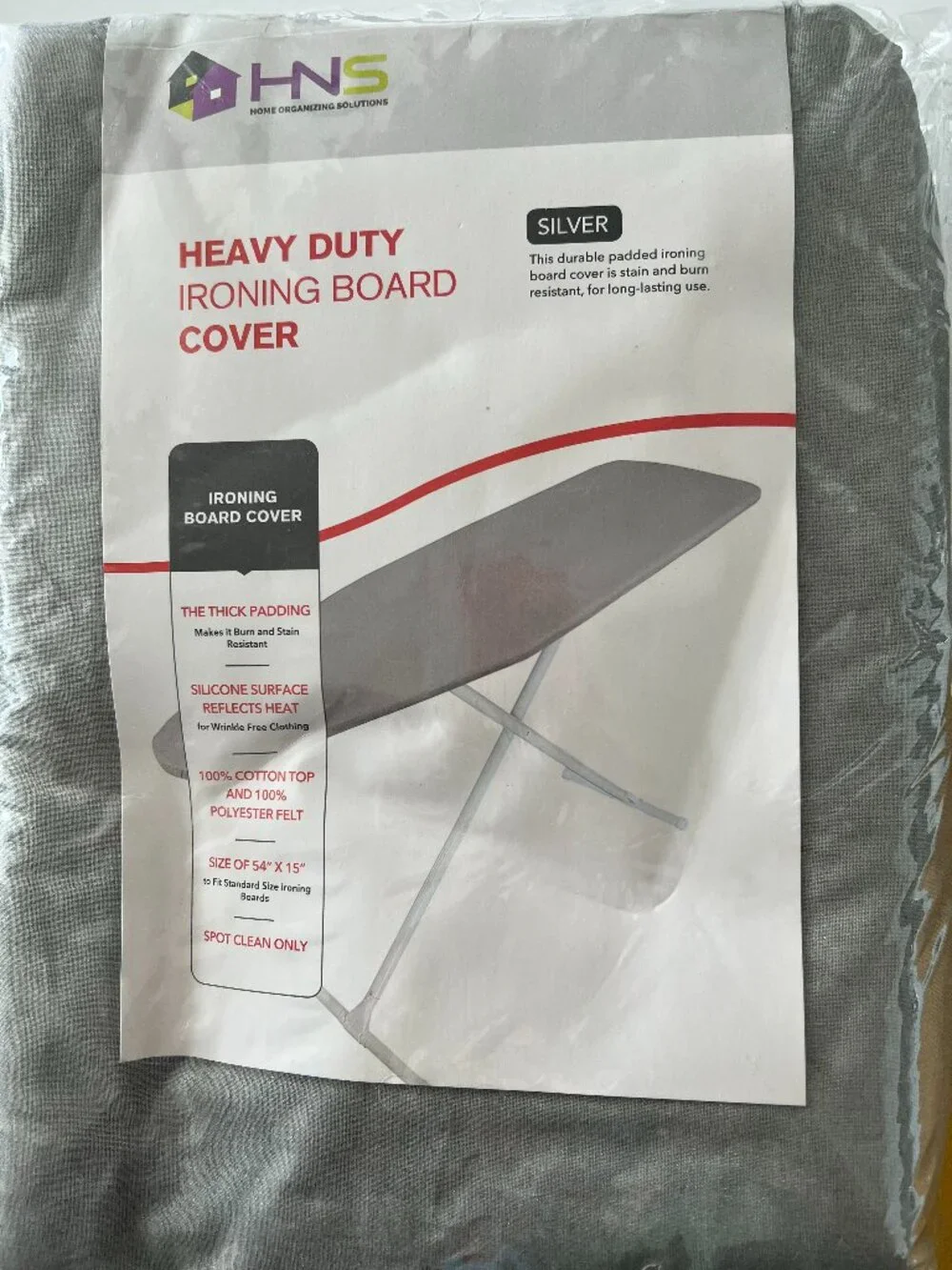Brand New Heavy Duty Ironing Board Cover - Silver 54 x 15